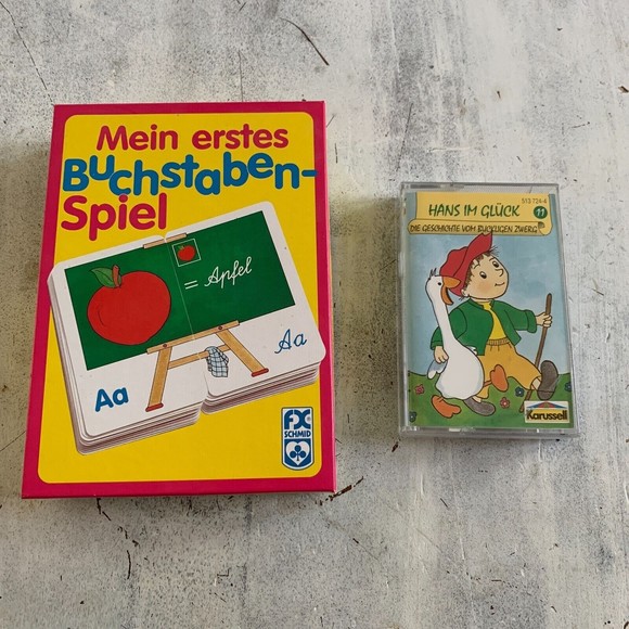German Language Learning Children Alphabet Cards Cassette Tape Letter - Picture 1 of 5